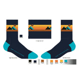 mock up of merino wool sock design by easy wind outfitters for outdoor recreation