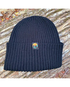 Rib Knit Merino Wool Beanie Hat